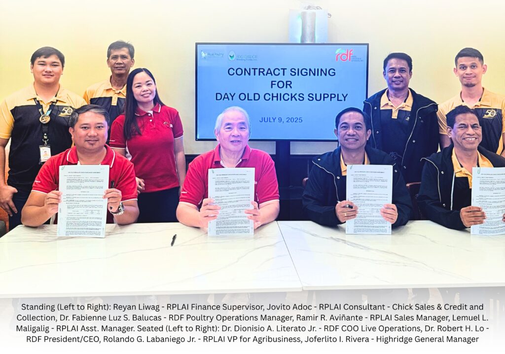 Broiler Producer in Central Luzon renews contract