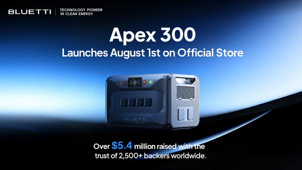Power to the People: BLUETTI’s Apex 300 Hits Retail After Record-Breaking $5.4M Crowdfunding Campaign
